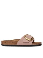 Birkenstock Klapki Madrid 1027056 Różowy. Czerwone klapki damskie Birkenstock, bez wzorów, z nubiku, bez obcasa, bez zapięcia. Za 539.99 zł.