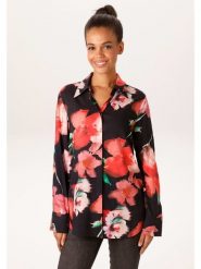 Aniston Bluzka w kolorze czarno-czerwonym rozmiar: 40. Czarne bluzki damskie Aniston, bez wzorów, z wiskozy, bez kołnierzyka, bez ramiączek. Za 173.99 zł.