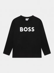 Boss Bluzka J25P25 D Czarny Regular Fit. Czarne t-shirty i koszulki chłopięce Boss, bez wzorów, z bawełny, bez kołnierzyka, bez ramiączek. Za 439.99 zł.