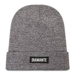 Czapka Diamante Wear. Szare czapki damskie Diamante Wear, na zimę, bez wzorów. Za 39.99 zł.