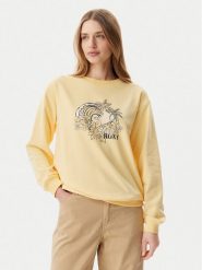 Roxy Bluza ERJFT04963 Żółty Regular Fit. Żółte bluzy damskie Roxy, xl, bez wzorów, z bawełny, bez kaptura. Za 149.99 zł.