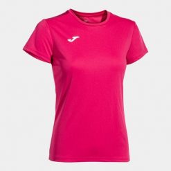 Koszulka do biegania damska Joma Combi z krótkim rękawem. Czerwone koszulki damskie Joma, m, bez wzorów, bez kołnierzyka, bez ramiączek. Za 59.99 zł.
