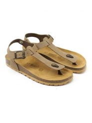 Mandel Skórzane sandały "Leon" w kolorze jasnobrązowym rozmiar: 40. Brązowe sandały damskie Mandel, bez wzorów, z nubiku, z otwartym noskiem, bez obcasa, bez zapięcia. Za 130.99 zł.