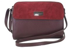 Torebki skórzane crossbody - Bordowa. Czerwone torebki klasyczne damskie Barberinis, ze skóry, duże, zamszowe, bez dodatków. Za 160.20 zł.