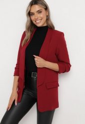 Bordowa Marynarka Thaelenia. Czerwone marynarki i żakiety damskie Born2be, l, z aplikacjami, eleganckie. Za 89.99 zł.