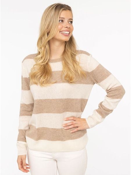 Zwillingsherz Kaszmirowy sweter w kolorze beżowo-kremowym rozmiar: L. Brązowe swetry klasyczne damskie Zwillingsherz, l, z kaszmiru, bez kołnierzyka. Za 422.66 zł.