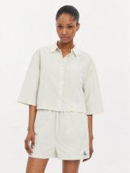 Calvin Klein Jeans Koszula J20J223426 Écru Relaxed Fit. Koszule damskie Calvin Klein Jeans, xl, bez wzorów, z bawełny, bez kołnierzyka, bez ramiączek. Za 379.99 zł.