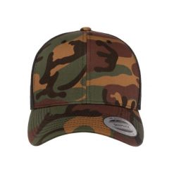 Czapka Camo Trucker Cap. Brązowe czapki damskie FLEXFIT, bez wzorów. Za 67.99 zł.