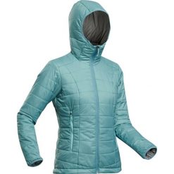 Kurtka trekkingowa damska Forclaz MT100 kaptur. Niebieskie kurtki damskie FORCLAZ, m, bez wzorów, z materiału, bez kaptura. Za 179.99 zł.