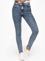 WRANGLER HIGH SKINNY DAMSKIE SPODNIE JEANSOWE RISKY BUSINESS W27HQB25G 112128108. Rurki damskie Wrangler, bez wzorów, z jeansu. W wyprzedaży za 89.99 zł.