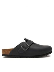 Birkenstock Klapki Boston Bs 0059463 Czarny. Czarne klapki damskie Birkenstock, bez wzorów, ze skóry, bez obcasa, bez zapięcia. Za 509.99 zł.