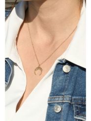 MOODE Naszyjnik "Rosa" z zawieszką - dł. 42 cm rozmiar: onesize. Żółte naszyjniki damskie MOODE, ze stali. Za 100.99 zł.