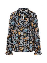 More & More Bluzka w kolorze czarnym ze wzorem rozmiar: 44. Czarne bluzki damskie More & More, s, bez wzorów, z wiskozy, klasyczne, bez kołnierzyka, bez ramiączek. Za 95.69 zł.