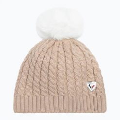 Czapka zimowa damska Rossignol Kitsi. Brązowe czapki damskie Rossignol, na zimę, bez wzorów, z materiału. Za 149.99 zł.