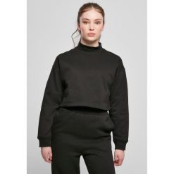 Bluza damska Urban Classics cropped oversized high neck crew-Duże rozmiary. Czarne bluzy damskie Urban Classics, bez wzorów, bez kaptura. Za 198.50 zł.