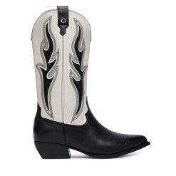 Botki Guess. Czarne botki damskie Guess, bez obcasa, na słupku, bez zapięcia. Za 954.99 zł.