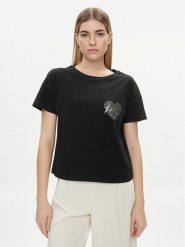 Liu Jo T-Shirt VA4156 JS923 Czarny Relaxed Fit. Czarne t-shirty damskie Liu Jo, xs, bez wzorów, z bawełny, bez kołnierzyka. Za 189.99 zł.