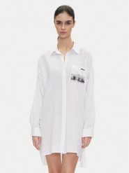 DKNY Koszula nocna YI30048 Biały Relaxed Fit. Białe koszule nocne i halki DKNY, bez wzorów, z bawełny, bez ramiączek. Za 249.99 zł.