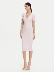 Elisabetta Franchi Sukienka dzianinowa AM-53S-51E2 Różowy Slim Fit. Czerwone sukienki damskie Elisabetta Franchi, bez wzorów, z dzianiny, bez ramiączek. Za 1,489.00 zł.