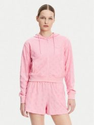 Guess Bluza V5GQ00 KCT02 Różowy Regular Fit. Czerwone bluzy damskie Guess, l, z aplikacjami, z syntetyku, bez kaptura. Za 199.99 zł.
