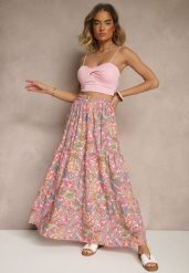 Różowa Spódnica Rozkloszowana High Waist z Motywem Paisley Nevolissa. Czerwone spódnice damskie Renee, na co dzień, l, z aplikacjami, maxi. Za 44.99 zł.