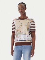 Liu Jo T-Shirt WA6386 MS49I Brązowy Regular Fit. Brązowe t-shirty damskie Liu Jo, xl, bez wzorów, z wiskozy, bez kołnierzyka. Za 599.99 zł.