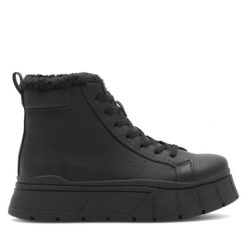 Trzewiki DeeZee. Czarne botki damskie DeeZee, bez obcasa, na płaskiej podeszwie, bez zapięcia. Za 199.99 zł.