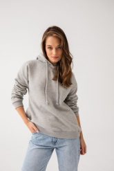 BLUZA GINA SZARA L - Flawless. Szare bluzy damskie Flawless, l, bez wzorów, z bawełny, z kapturem. Za 188.50 zł.