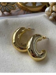 Luseera Pozłacane kolczyki-półkreole rozmiar: onesize. Żółte kolczyki damskie Luseera, pozłacane. Za 39.99 zł.