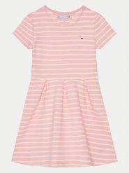 Tommy Hilfiger Sukienka codzienna KG0KG08339 S Różowy Slim Fit. Czerwone sukienki dziewczęce Tommy Hilfiger, bez wzorów, z bawełny, bez ramiączek, proste. Za 199.99 zł.