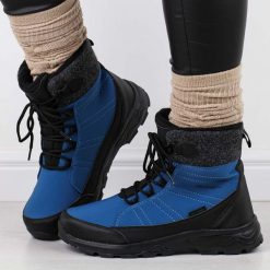 Niebieskie zimowe śniegowce damskie z membraną i Softshell Vanhorn 340. Niebieskie śniegowce damskie Vanhorn, ze skóry. Za 199.00 zł.