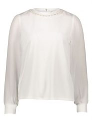 Vila Bluzka w kolorze białym rozmiar: L. Białe bluzki damskie Vila, l, bez wzorów, bez kołnierzyka, bez ramiączek. Za 113.99 zł.