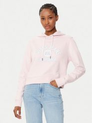 Guess Bluza W5RQ29 K68I4 Beżowy Regular Fit. Brązowe bluzy damskie Guess, xs, z aplikacjami, z bawełny, bez kaptura. Za 209.99 zł.
