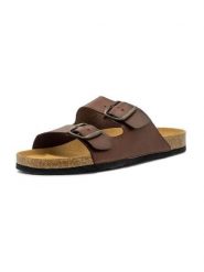 Natural world Klapki w kolorze brązowym rozmiar: 46. Brązowe klapki damskie Natural World, bez wzorów, z otwartym noskiem, bez obcasa, bez zapięcia. Za 130.99 zł.