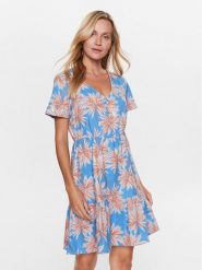 Roxy Sukienka letnia ERJWD03709 Błękitny Regular Fit. Niebieskie sukienki damskie Roxy, bez wzorów, z wiskozy, bez ramiączek. Za 159.99 zł.