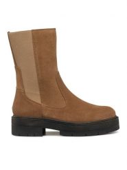 Geox Botki D Spherica Ec7 D36VDK 00022 C6372 Brązowy. Brązowe botki damskie Geox, z materiału, bez obcasa, na płaskiej podeszwie, bez zapięcia. Za 679.99 zł.