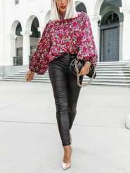 LA Angels Bluzka w kolorze różowo-zielonym rozmiar: XL. Różowe bluzki damskie LA Angels, xl, bez wzorów, bez kołnierzyka, bez ramiączek. Za 113.99 zł.