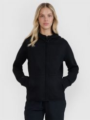 4F Bluza dresowa rozpinana z kapturem damska - czarna XL. Czarne bluzy damskie 4F, uniwersalny, bez wzorów, z dresówki, z kapturem. W wyprzedaży za 169.99 zł.