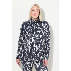 Damskie Bluzka funkcyjna komin dekolt w szpic długi rękaw z recyklingu. Czarne kominy damskie Ulla Popken, bez wzorów, z elastanu. Za 179.99 zł.