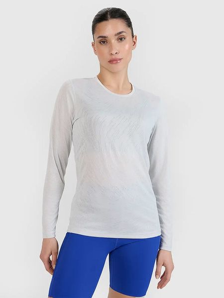 4F Koszulka funkcyjna w kolorze białym rozmiar: M. Białe koszulki damskie 4F, m, bez wzorów, z materiału, bez kołnierzyka, bez ramiączek. Za 56.79 zł.