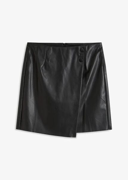Spódnica z imitacji skóry. Brązowe spódnice damskie bonprix, bez wzorów, ze skóry. Za 129.99 zł.
