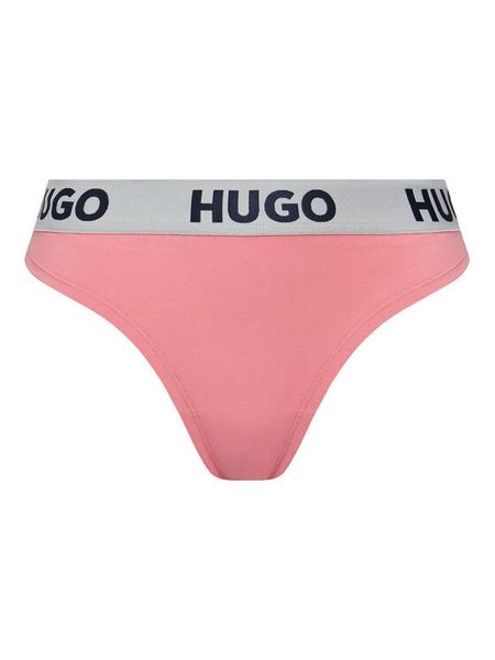 HUGO Stringi 50469651 Różowy. Czerwone stringi Hugo, bez wzorów, z bawełny. Za 59.99 zł.