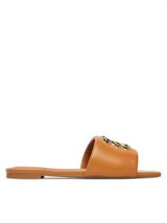 Nine West Klapki SMRL393663-02 Beżowy. Brązowe klapki damskie Nine West, bez wzorów, z materiału, bez obcasa, bez zapięcia. Za 118.99 zł.