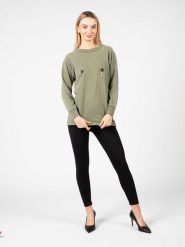 Pinko Bluza "Corona" | 1S100B Y7QQ | Kobieta | Wojskowa Zieleń. Zielone bluzy damskie Pinko, s, bez wzorów, z bawełny, bez kaptura. W wyprzedaży za 349.00 zł.
