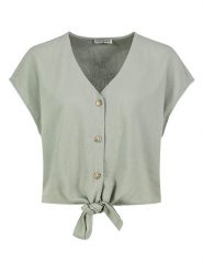 Eight2Nine Bluzka w kolorze zielonym rozmiar: XS. Zielone bluzki damskie Eight2Nine, xs, bez wzorów, bez kołnierzyka, bez ramiączek. Za 129.95 zł.