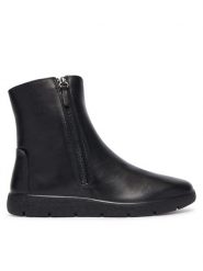 ECCO Botki Bella 2 23932301001 Czarny. Czarne botki damskie ECCO, ze skóry, bez obcasa, na płaskiej podeszwie, bez zapięcia. Za 619.99 zł.