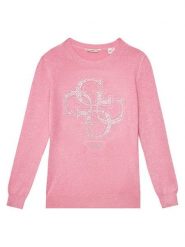 Guess Sweter J5YR01 Z3FP0 Różowy Regular Fit. Czerwone swetry dziewczęce Guess, z aplikacjami, z wiskozy, bez kołnierzyka, bez ramiączek. Za 149.99 zł.