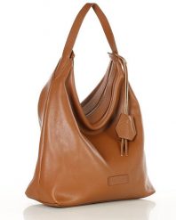 Worek hobo bag MARCO MAZZINI brąz camel s285b. Brązowe torebki klasyczne damskie ze skóry, na ramię, bez dodatków. Za 284.05 zł.