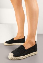 Czarne Szydełkowe Espadryle Vices na Podeszwie z Plecionki Jelseli. Czarne espadryle damskie Born2be, bez wzorów, bez obcasa. Za 109.99 zł.