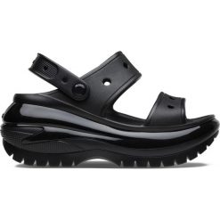 Sandały CROCS CLASSIC MEGA CRUSH SANDAL Czarny. Czarne sandały damskie Crocs, bez wzorów, z gumy, bez obcasa, bez zapięcia. Za 313.99 zł.
